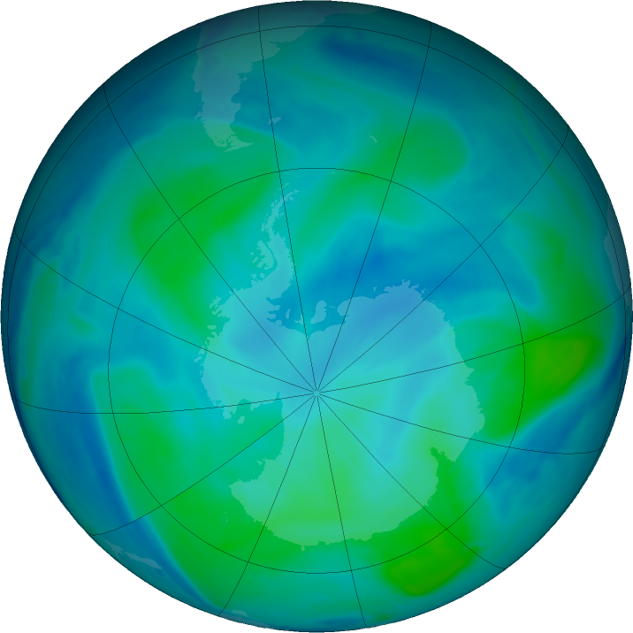 Antarctic ozone map for 21 February 2023